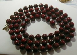 Vintage Signed Sarah Coventry Cherry Red Plastic Bead Necklace - £18.03 GBP