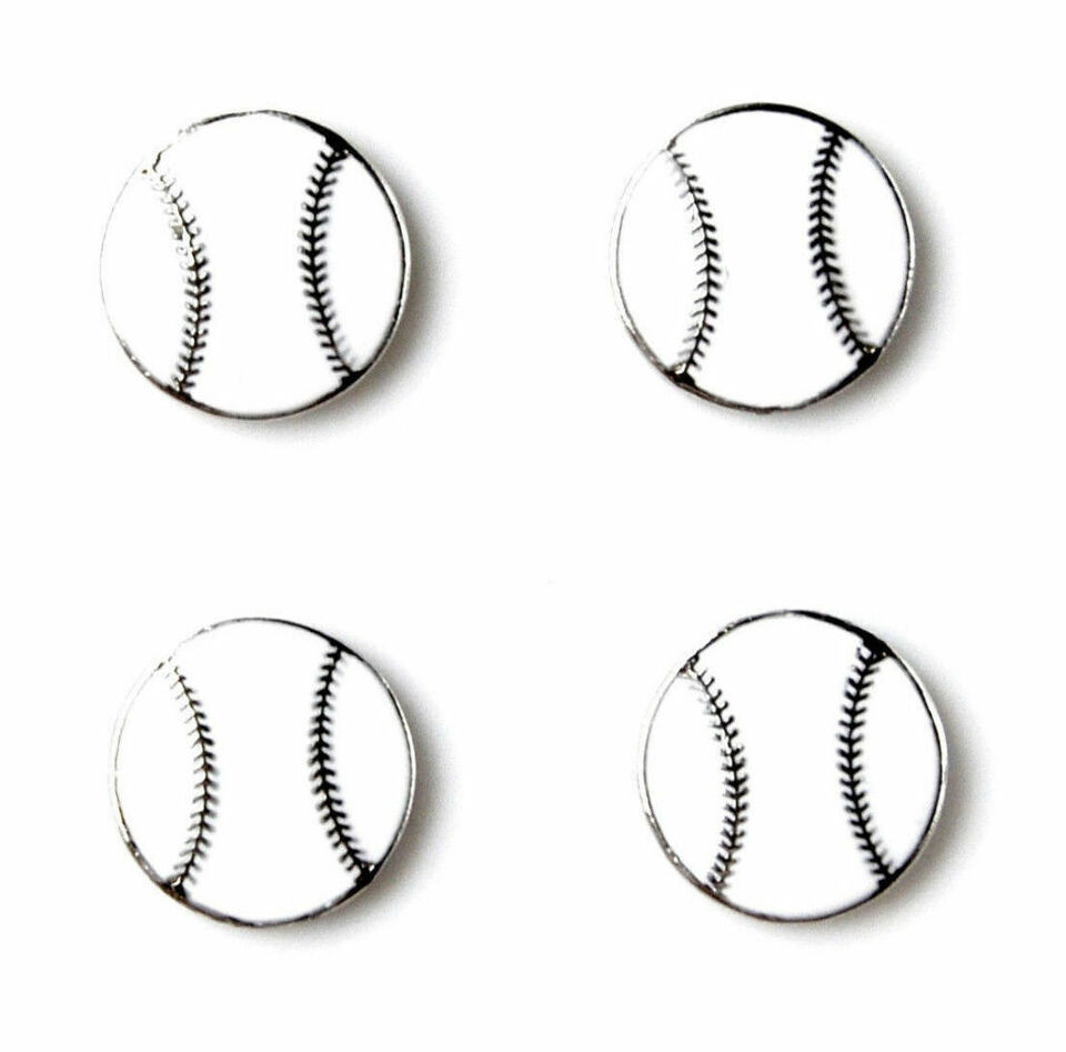 White Baseball Tuxedo Shirt Studs - $13.73