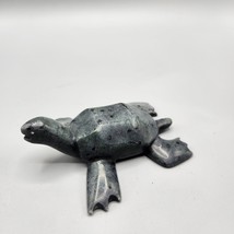 Hand Carved Turtle Figurine Signed HM 16 Sculpture Possibly Inuit Soapst... - $58.04