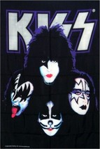 KISS Four Face Blacklight Banner 5x3 Ft Fabric Poster Album Cover Flag Banner - £15.35 GBP