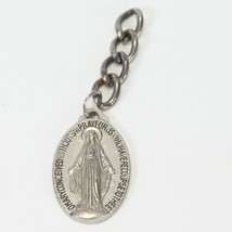 Miraculous Mary Catholic Medal Charm Pendant 1.2&quot; T x .8&quot; W Silver Tone - £15.40 GBP