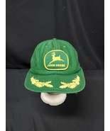 Vtg 1980s John Deere Green &amp; Gold Leaf Patch Hat Cap Snapback Trucker USA  - €15,94 EUR
