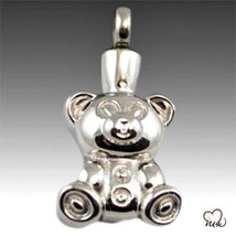 Teddy Bear Premium Stainless Steel Cremation Keepsake Pendant - £27.48 GBP
