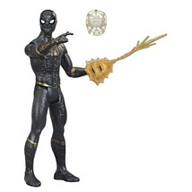 Spider-Man Marvel 6-Inch Mystery Web Gear Black and Gold Suit Action Figure, Inc - £15.71 GBP