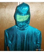 METALLIC TURQUOISE AQUA UNITARD 2ND SKIN HALLOWEEN GIMP COSTUME ZENTAI A... - $5.49