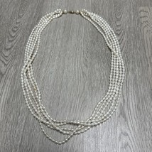 Waterfall Necklace Natural Pearls 14K Gold 24” Stunning Vintage Jewelry ... - $74.25