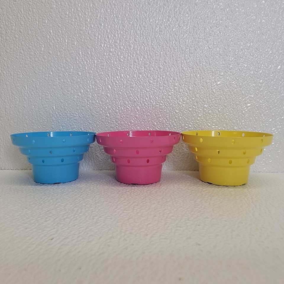 Set of 3 IKEA Tealight Candle Holders 802.360.42 Metal Blue Pink Yellow HTF - $21.77