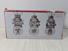 Celebrations Mikasa Nutcracker Snow Globe Ornaments Set 3 Christmas unused - $13.85