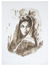 &quot;Portrait Of A Woman&quot; By Sandu Liberman Signed Sepia Lithograph Ap Co A 30 X 22 - £223.49 GBP