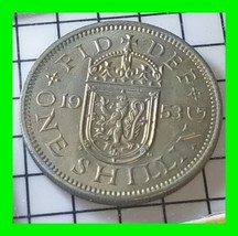 Great Britain 1953 Shilling 1 One - KM# 891 - Vintage World Coin - $14.84