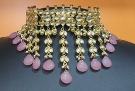 Jadau Handmade Jadtar Moti Pearl Set Bridal Wedding Art Deco Indian Necklace Set - $141.49