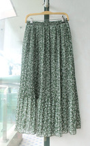 Black Pleated Chiffon Skirt Outfit Women Summer Chiffon Midi Skirt Plus Size image 6