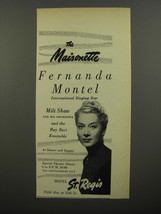 1953 Hotel St. Regis Ad - The Maisonette Fernanda Montel - £14.76 GBP