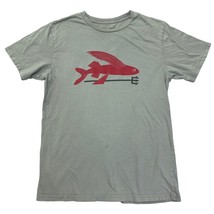 Patagonia T-shirt Mens Medium Slim Fit Grey Short Sleeve Flying Fish Organic USA - £11.79 GBP