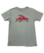 Patagonia T-shirt Mens Medium Slim Fit Grey Short Sleeve Flying Fish Organic USA - $15.00