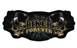 BIKER FOREVER SPIDER WEB SKULL EMBRODIERED PATCH P3890 - £4.45 GBP