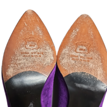 Stuart Weitzman Purple Suede Goldtone Stiletto Heel Pumps Size 7 1/2 M image 11