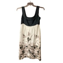 Evan Picone Dress Size 8 Black Top Abstract Flowers Grey and White - £29.81 GBP