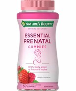 Nature&#39;s Bounty Essential Prenatal 50 Gummies, Folic Acid Mixed Berry EX... - $22.52 CAD