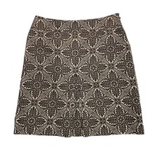 LOFT Silk Linen Blend A-line Geometric Pattern Pleated Skirt Sz 6 Ann Taylor - £9.55 GBP