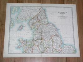 1907 Antique Map Of Northern England Manchester York - £14.13 GBP