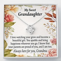 We&#39;re Proud of You, Granddaughter Necklace Love Knot Necklace Stainless Steel w  - £42.73 GBP