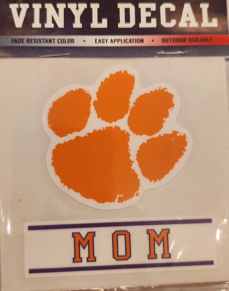 Clemson Tigers 3&quot; Paw w/ Mom Decal - $9.49