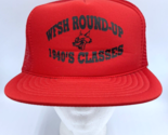 Vtg Trucker Hat Snapback Mesh Cap Nissin Caps Red WFSH Round Up Class Re... - £9.15 GBP