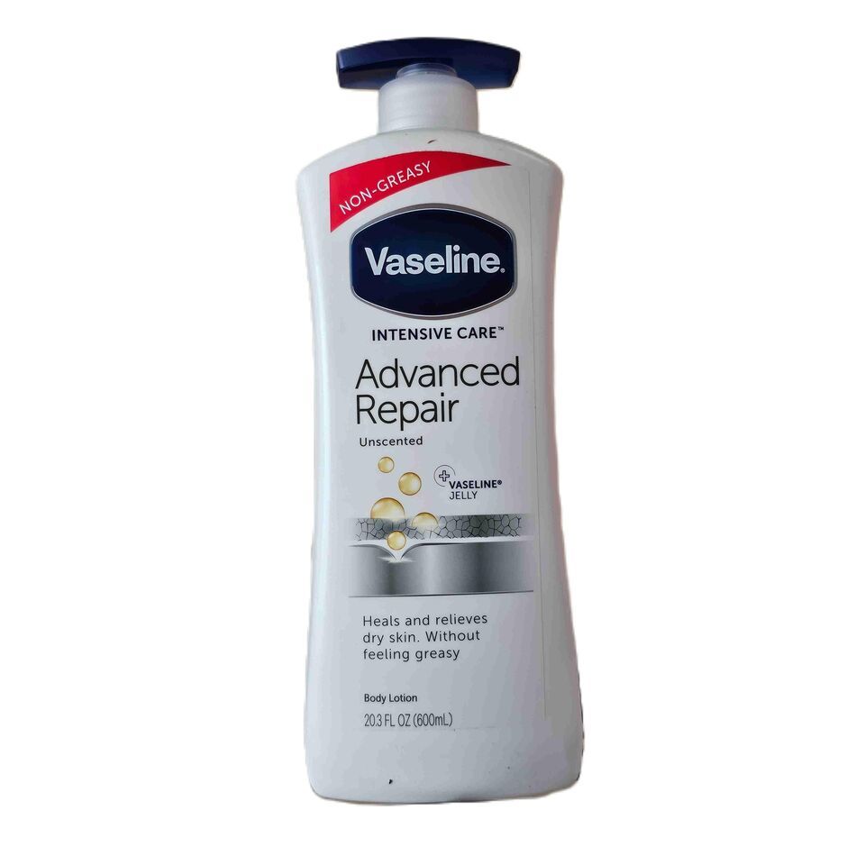 NEW Vaseline Unscented Advanced Repair Non Greasy Lotion 600ml