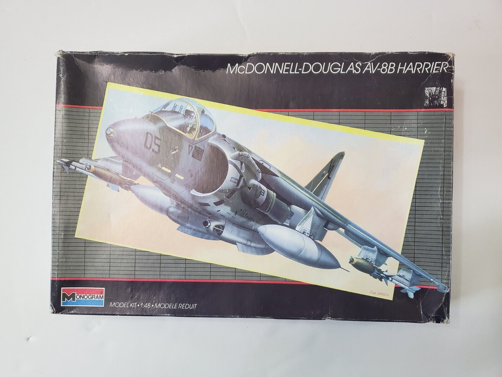 Vintage 1987 Monogram McDonnell-Douglas AV-8B Harrier 1/48 Scale Model Kit #5448 - $20.00