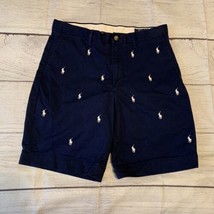 Polo Ralph Lauren Mens Stretch Classic Fit Shorts Size 30 All Over Pony Logo 9” - £19.57 GBP