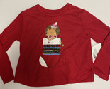 Holiday Time Women’s XS Christmas Hedgehog Print Long Sleeve T-Shirt • Red - $7.91
