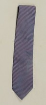 ENZO BELLA THIN DIAGONAL STRIPE SILK MENS TIE ITALY BLUE RED BEIGE NAVY - $9.49