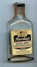 Barclay&#39;s Gold Label Starlight Bourbon Whiskey Empty Mini Glass Bottle 1930&#39;s - £36.69 GBP