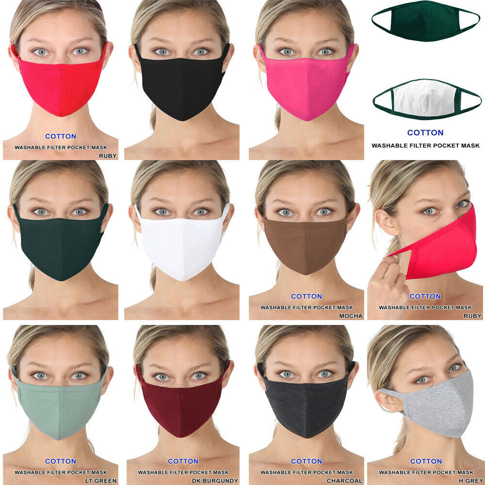 Unisex Mens Womens Soft Cotton Face Mask w/ Filter Pocket Washable Reusable - $6.76