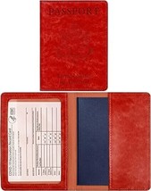 Leather Passport Vaccine Card Passport Holder Travel Wallet Blocking Cas... - $8.04