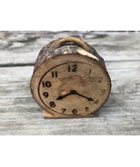 VTG Wood Log Travel Souvenir shaped like Alarm Clock Pequot Lakes MN  - £10.12 GBP