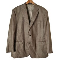 Chaps Men&#39;s Houndstooth Blazer Silk Wool Sport Coat Brown 2 Button Size ... - $59.39