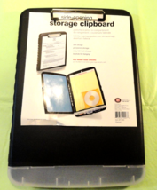 SIDE OPENING STORAGE HARD PLASTIC WATERPROOF CLIPBOARD CHARCOAL BLACK - $31.67