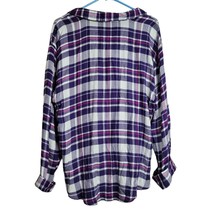 Simple Pleasures Plaid Purples Button Down Shirt Womens Large - £6.74 GBP
