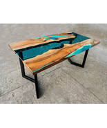 Custom Epoxy Wood Table Handmade Resin Coffee Table for Outdoor Garden F... - £430.73 GBP+