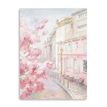 Pretty Pastel Pink Paris Street Unframed Print Wall Art - $256.99