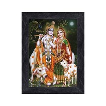 Radha Kishna wall decor photo frame mandir temple pooja 8x6inch - $23.70
