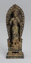 Antique Indonesian Style Standing Bronze Javanese Teaching Buddha - 14cm/6&quot; - $656.11