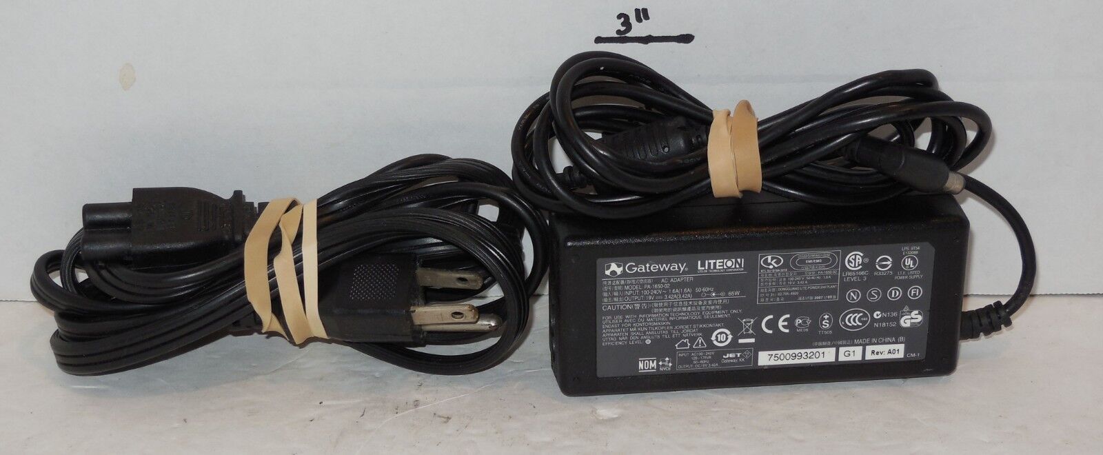 Primary image for Gateway Liteon Laptop AC Adapter Charger PA_1650-02 OEM Replacement