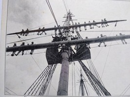 Navy Aloft Training War Ship Military Postcard 1907 Mitchell Muller Sailors Boat - £10.59 GBP