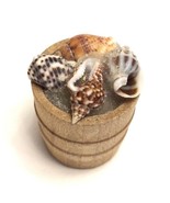 Dollhouse Miniature Wooden Barrel with shells seashells and sand General... - £13.75 GBP