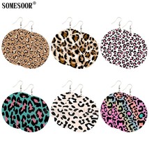 SOMESOOR Mixed 6 Package Wholesale Leopard Print Both Sides Printing Wooden Roun - £19.92 GBP