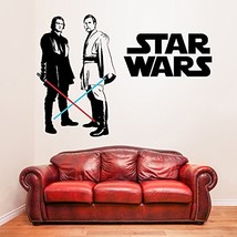 (55'' x 38'') Star Wars Vinyl Wall Decal / Obi Wan Kenobi & Anakin Skywalker wit - £46.11 GBP