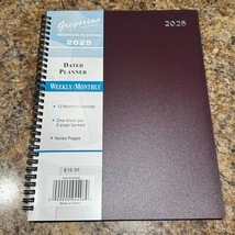 2025 Planner Weekly Schedule Monthly Calendars Premium Dated Dark Red Cover - $16.35